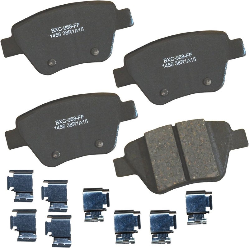 Bendix Premium SBC1456 Ceramic Rear Brake Pads for Select Models Audi A3, A3 Quattro, Seat Leon, Volkswagen Beetle, Bora, Caddy, Clasico, Eos, GLI, Golf, Golf SportWagen, GTI, Jetta, Passat - Image 1